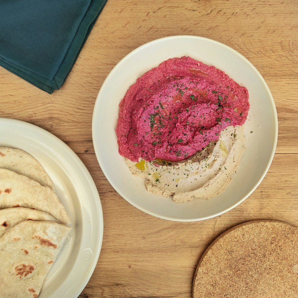 Recette de houmous classique et houmous à la betterave simple / facile / rapide / sain / healthy