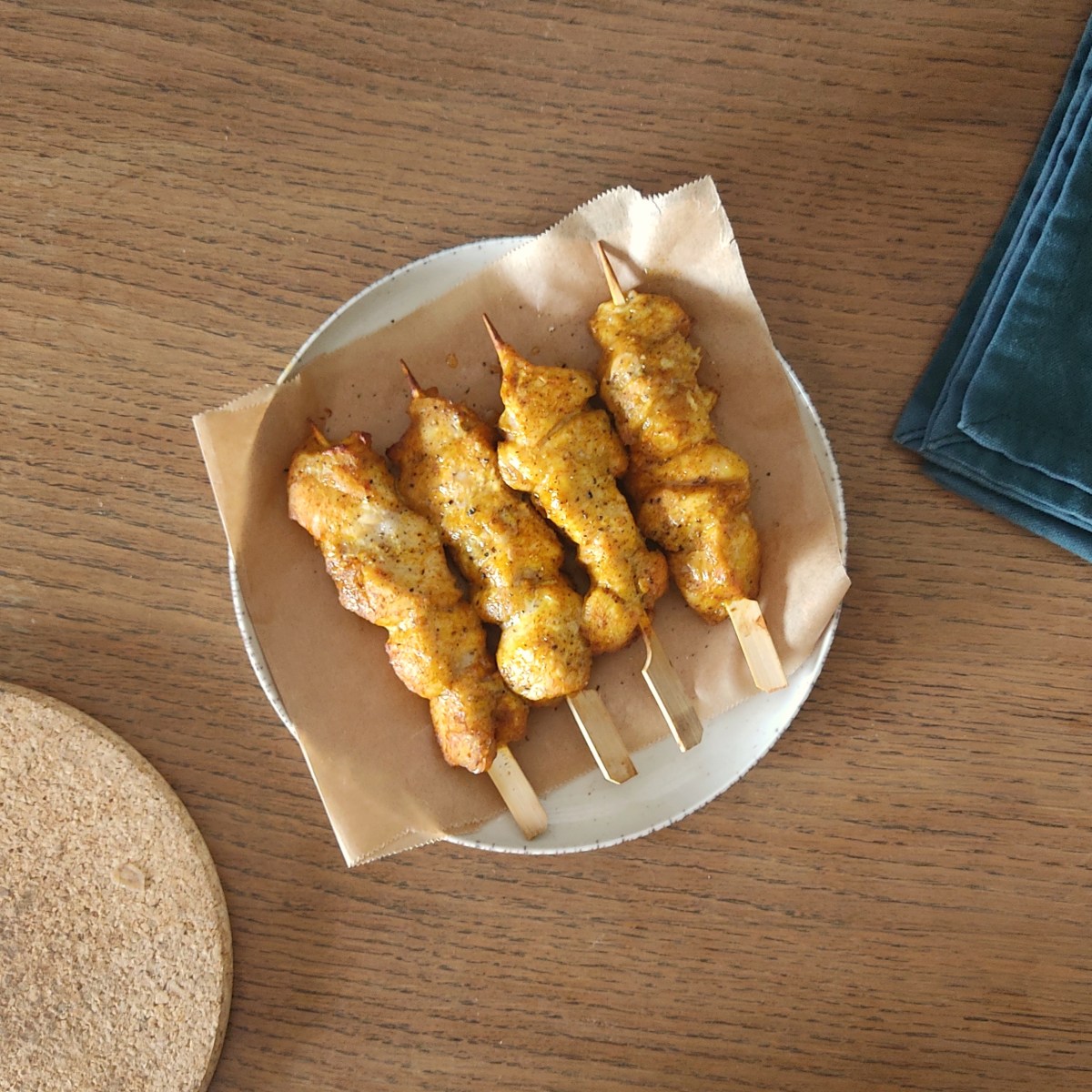 Brochettes de poulet au&nbsp;miel