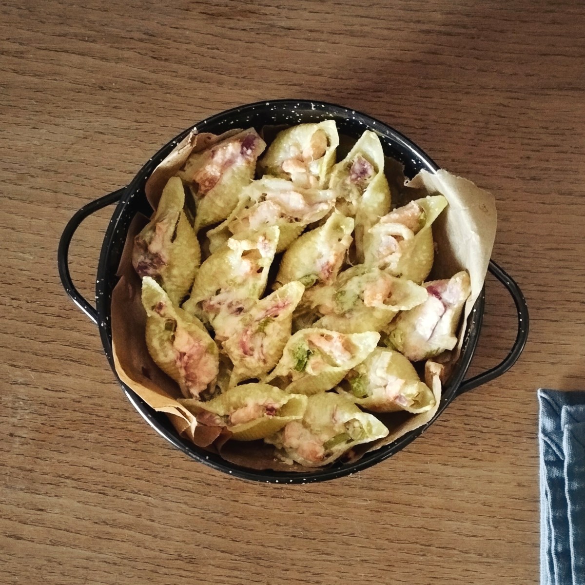 Pâtes farcies au saumon et au&nbsp;poireau